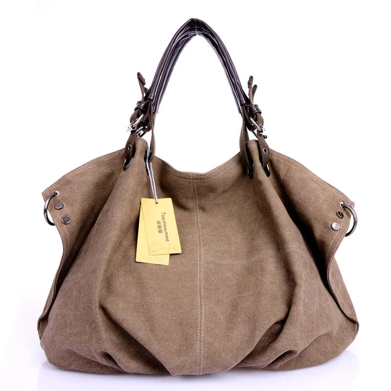 Women's Canvas Bucket Shoulder Bag
