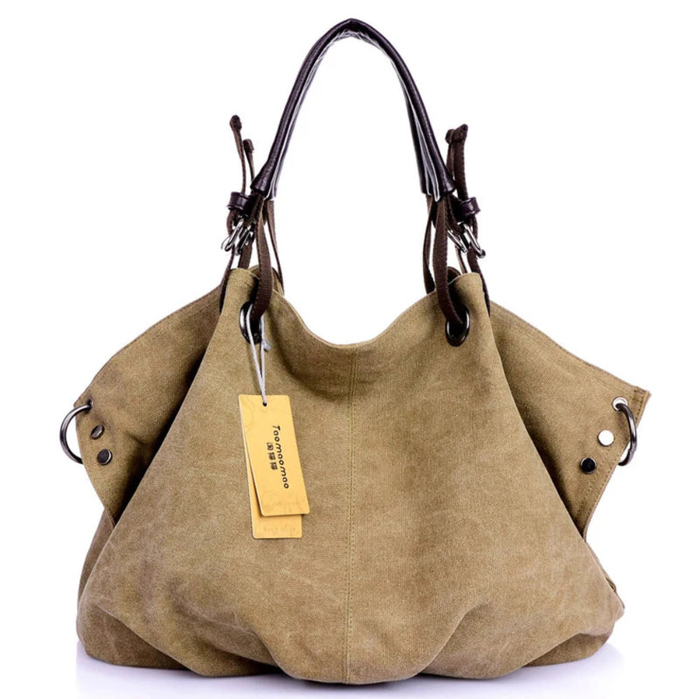 Women's Canvas Bucket Shoulder Bag