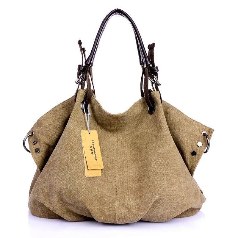 Women's Canvas Bucket Shoulder Bag