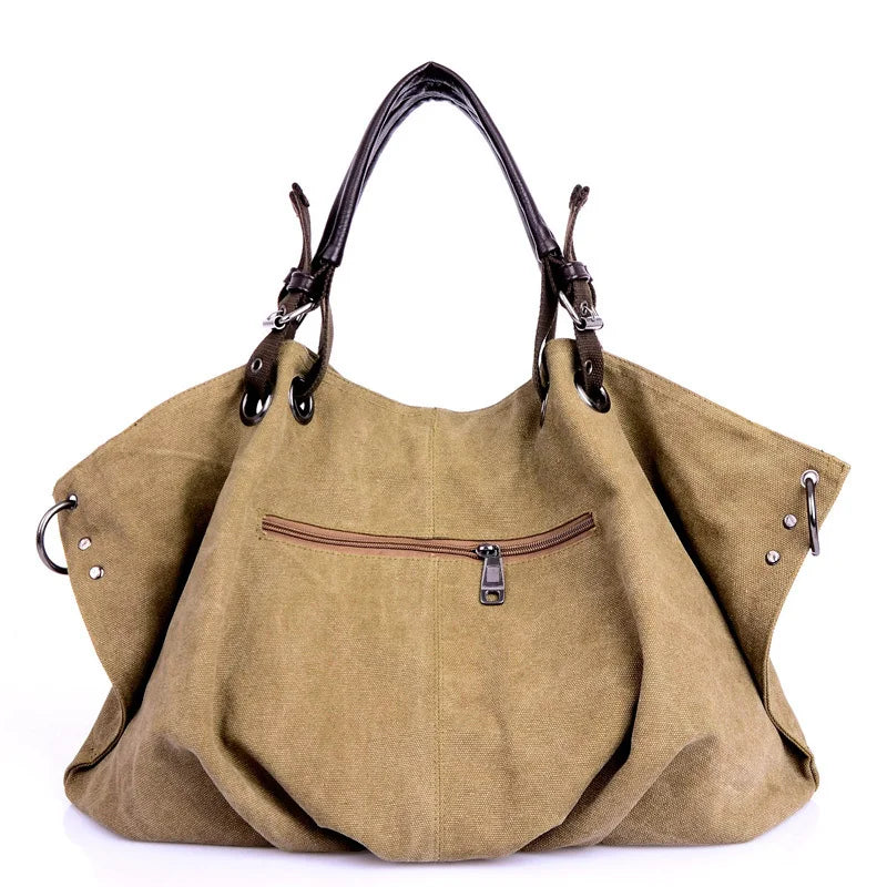 Women's Canvas Bucket Shoulder Bag