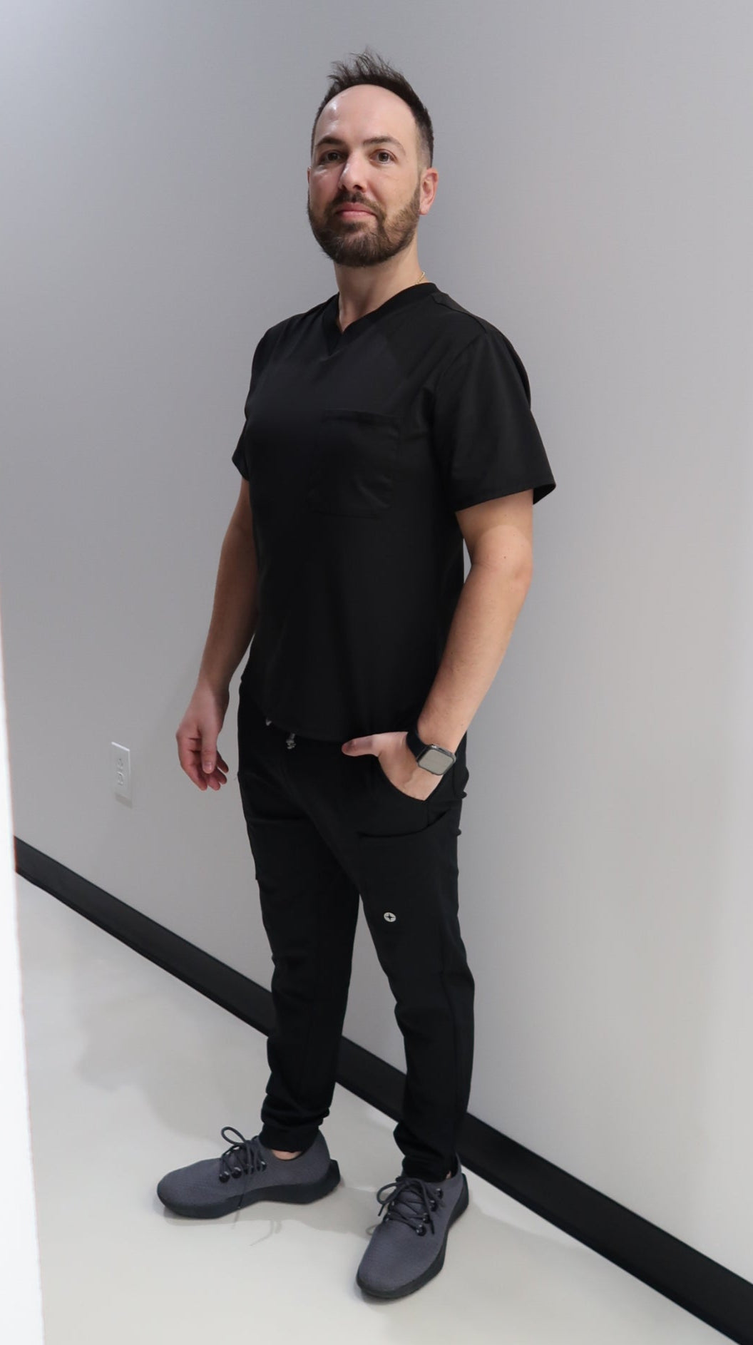 Men's Black Scrub Joggers