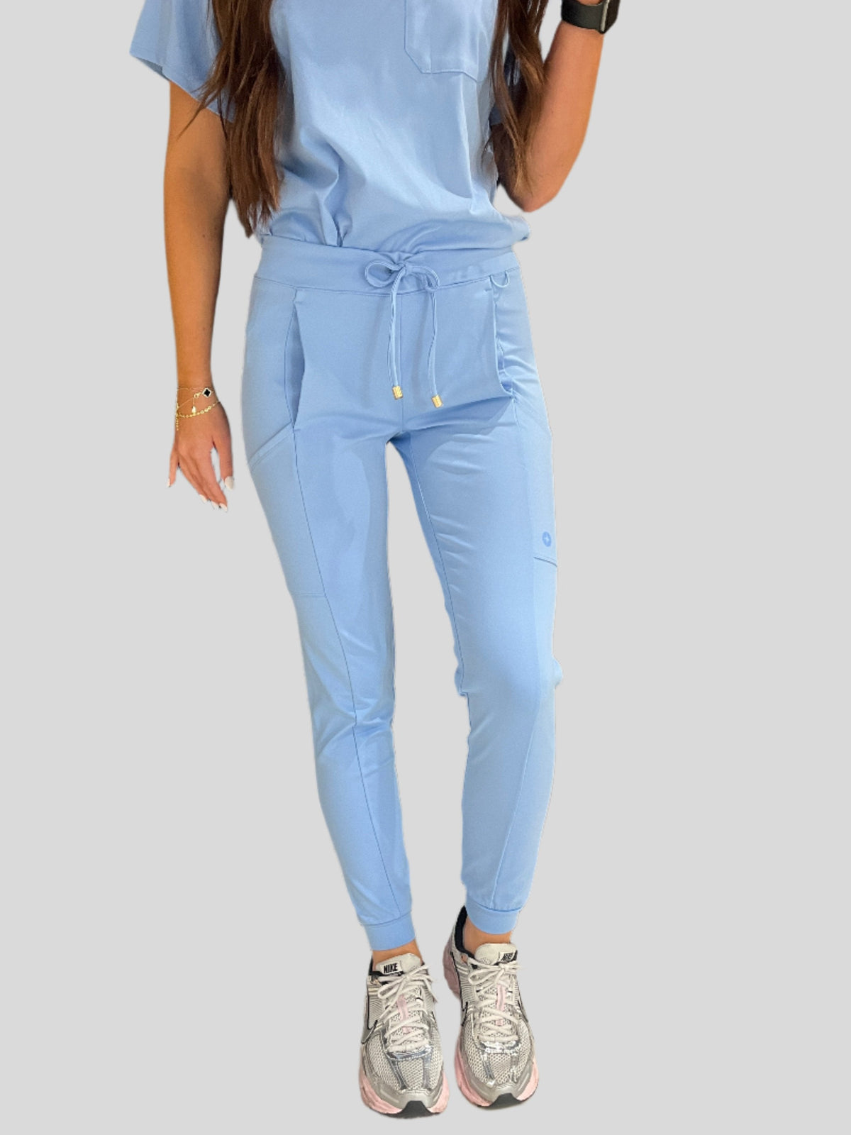 Women's Ceil Blue Low Waisted Scrub Joggers