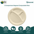 10 Inch Compostable Divided Plates
