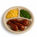 10 Inch Compostable Divided Plates