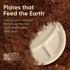 10 Inch Compostable Divided Plates