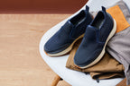 CALTO - J1435  - 3.3 Inches Taller (Dark Blue) - Casual Chunky Sole Sneaker Loafers