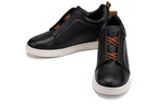 CALTO - J1932  - 2.6 Inches Taller (Black/White Sole) - Slip-On Snoafers