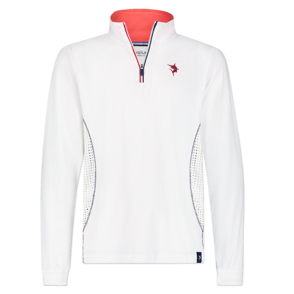 White Performance Quarter Zip