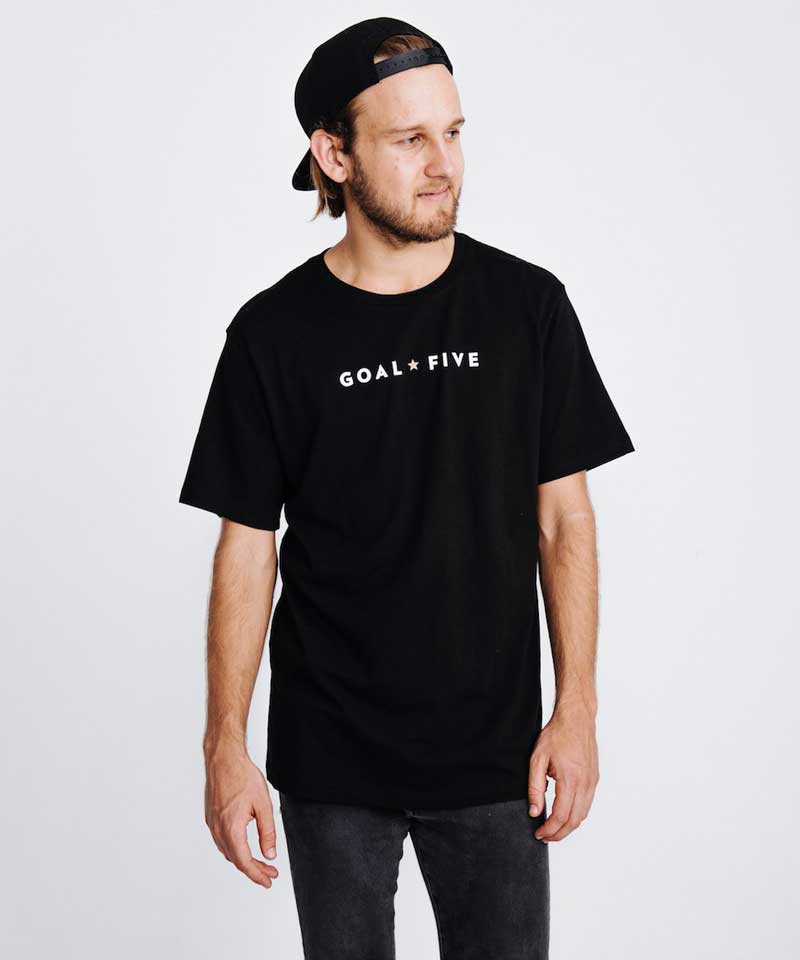 Goal Five Black Cotton T-Shirt