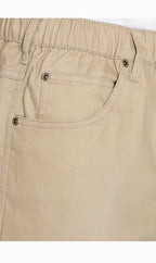 Men's Pull-On Stretch Denim and Twill Shorts — Elastic Waist No Zipper