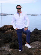 White Performance Quarter Zip