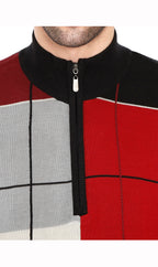 Color Block Quarter Zip Sweater