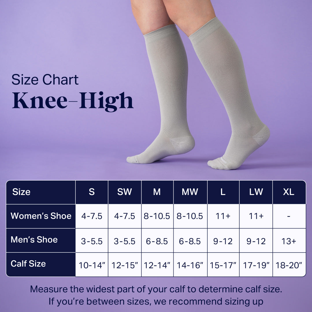 Knee-High Compression Socks - Stripes (20-30 mmHg)