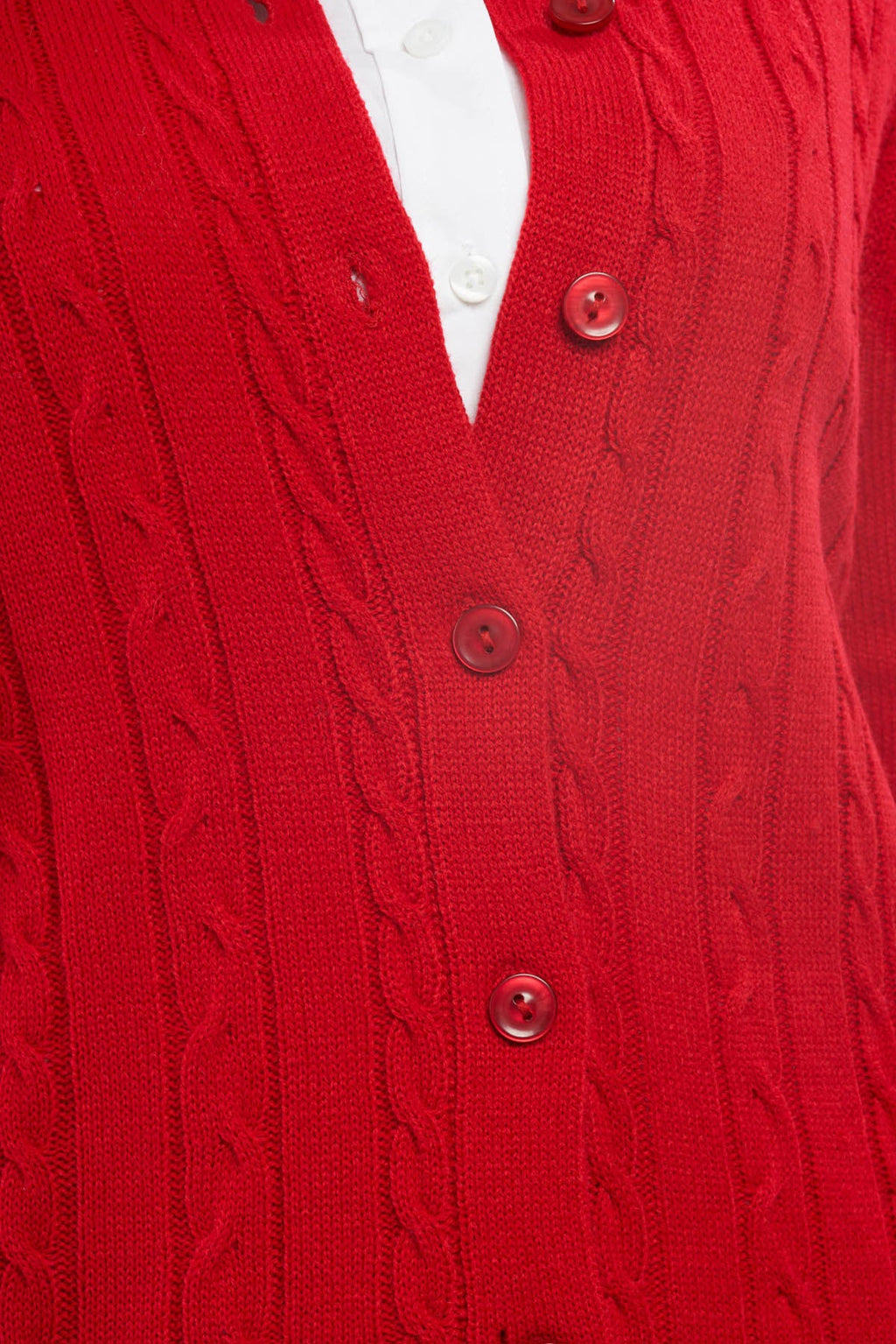 Cable Knit Button Front Cardigan