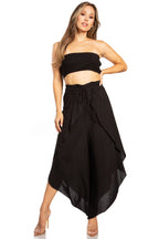 Sakkas Vanessa Women's Bandeau Tube Top & Wide leg Gaucho Pants Set Palazzo Boho - Buy One Get One