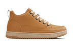 CALTO - Q274  - 2 Inches Taller (Camel Brown & Gum Sole) - Elevated Leatherette Micro-Perforated Sneakers