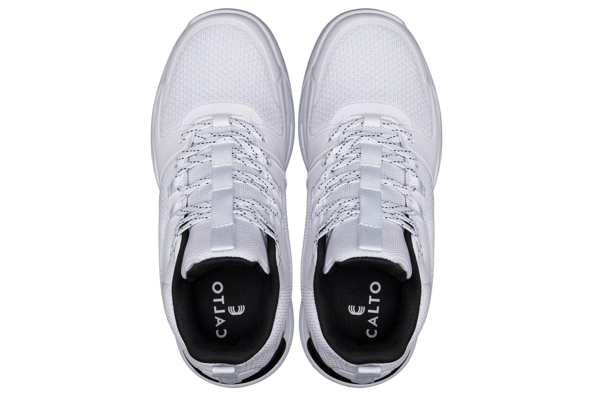 CALTO - Q394 - 3 Inches Taller (White/Black) - Basketball High-Top Sneakers