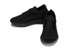 CALTO - QA060 - 2.4 Inches Taller (Black/Black Sole) - Lightweight Knitted Sneakers