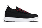 CALTO - QA064 - 2.4 Inches Taller (Black/Red/White Sole) - Lightweight Knitted Sneakers