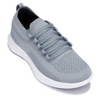 CALTO - QA065 - 2.4 Inches Taller (Grey/White Sole) - Lightweight Knitted Sneakers