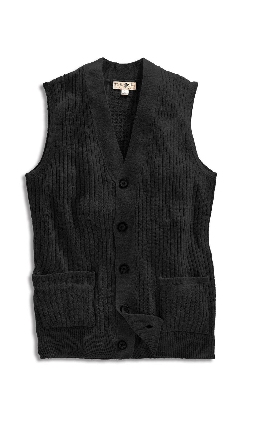 Rib Knit Button Front Sweater Vest