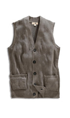Rib Knit Button Front Sweater Vest