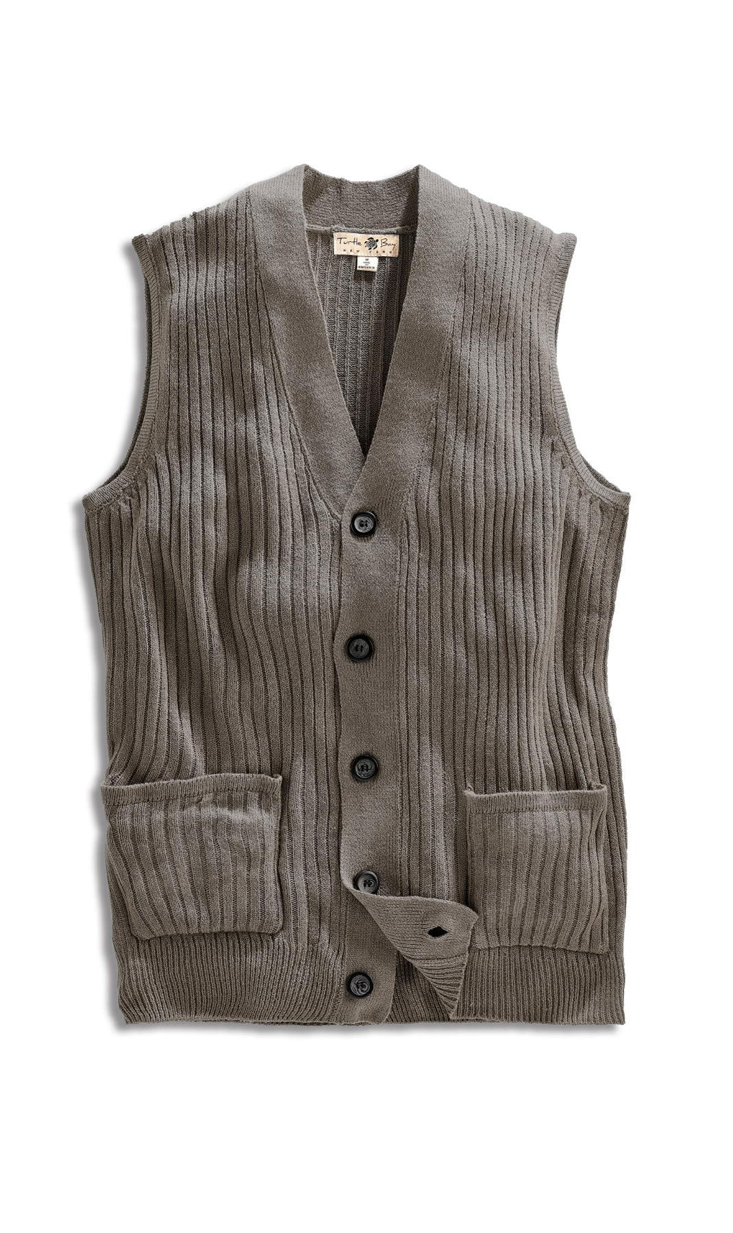 Rib Knit Button Front Sweater Vest