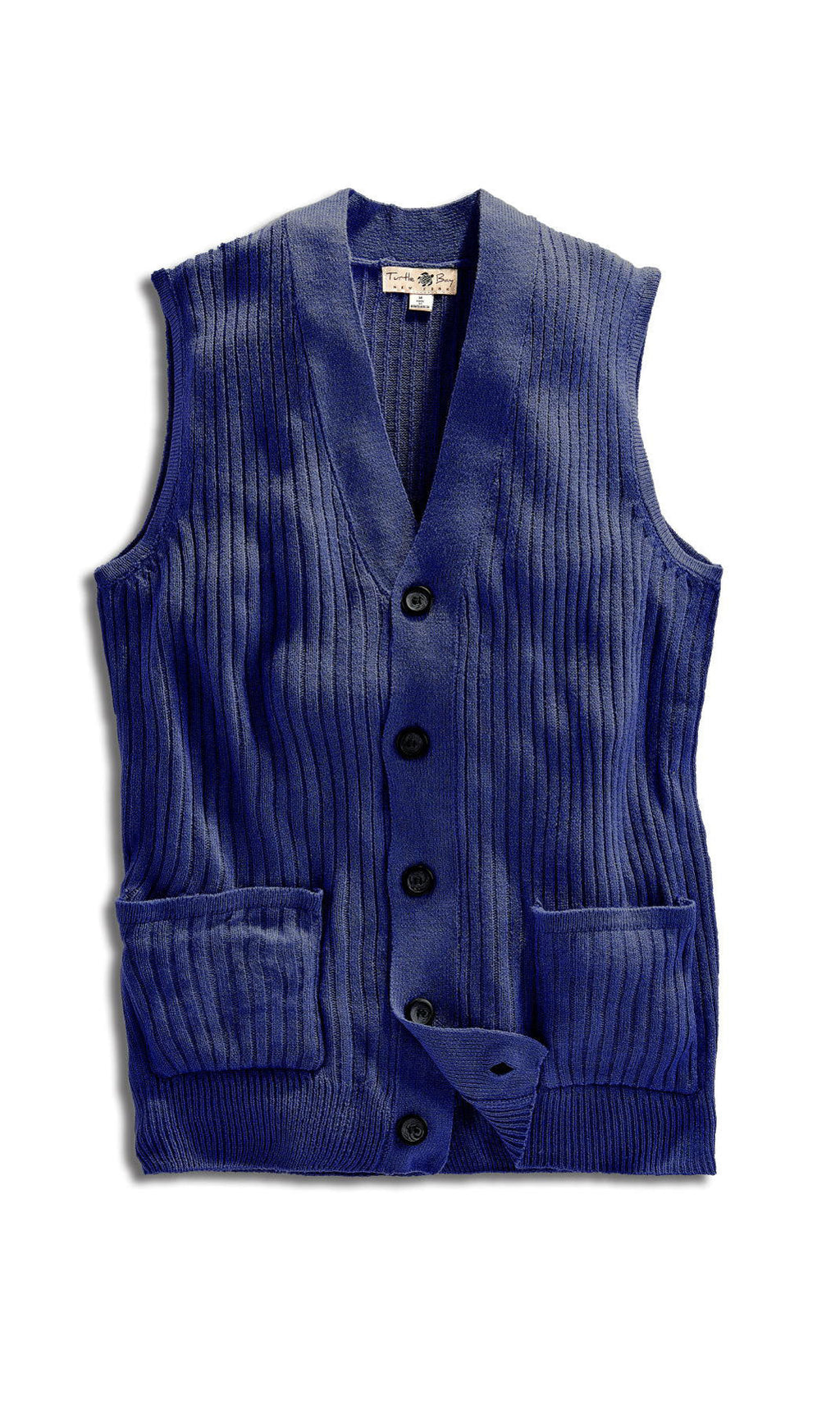 Rib Knit Button Front Sweater Vest