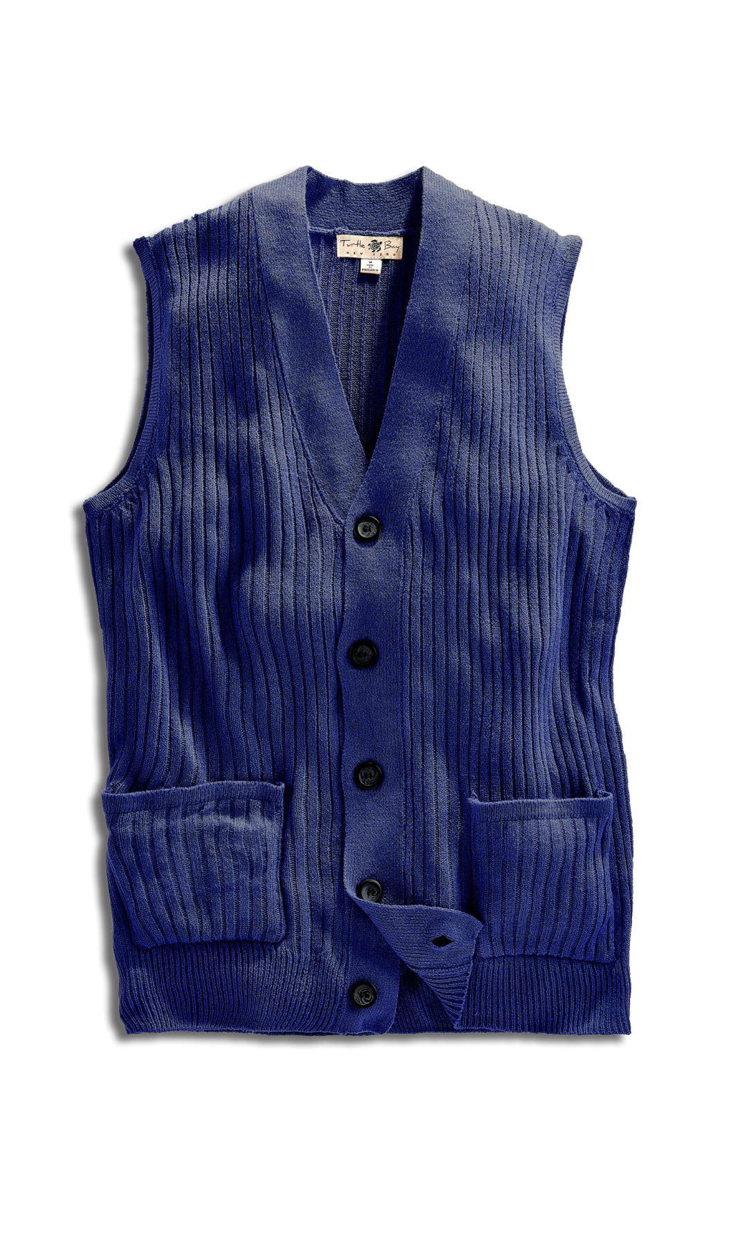 Rib Knit Button Front Sweater Vest