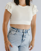 Ruffle Sleeve Halftee
