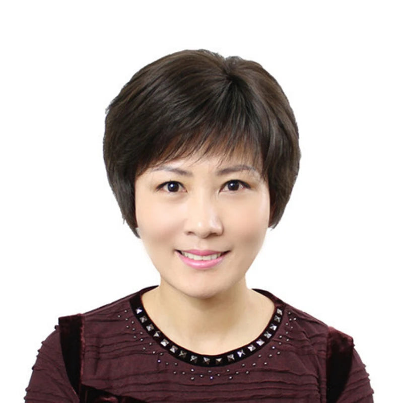 Short Straight Human Hair Wig