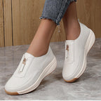 White Casual Flat Sneakers