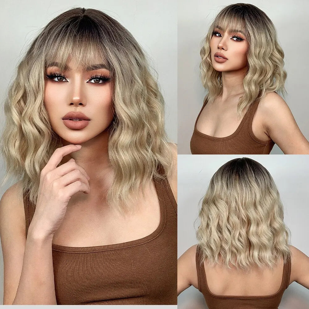 Grey Wavy Bob Wig