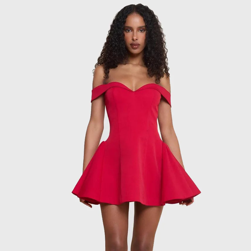 Contrast Ruffle Mini Dress