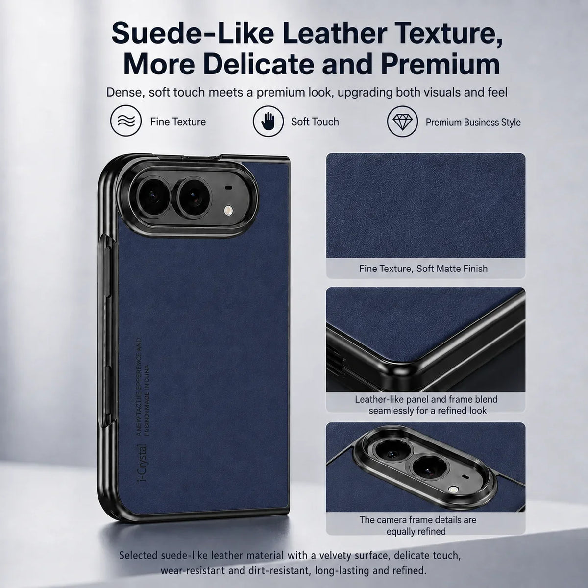 Luxury Matte PU Leather Silicone Phone Case For iPhone Duo