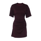 Pleated V-Neck Knee Length Dress