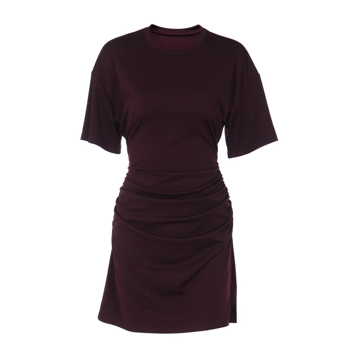 Pleated V-Neck Knee Length Dress