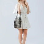 Women's Woven Bucket Shoulder Bag