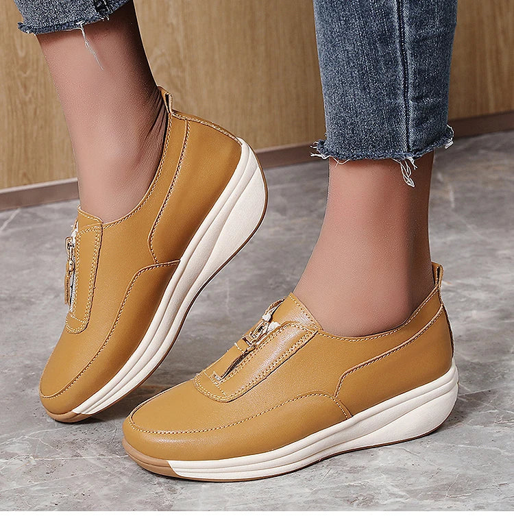 White Casual Flat Sneakers