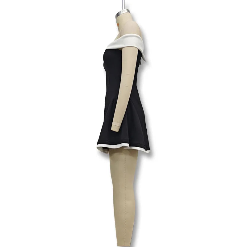 Contrast Ruffle Mini Dress
