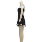 Contrast Ruffle Mini Dress