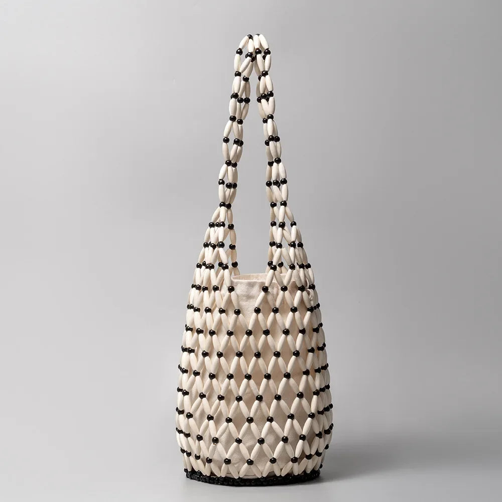 Women's Woven Bucket Shoulder Bag