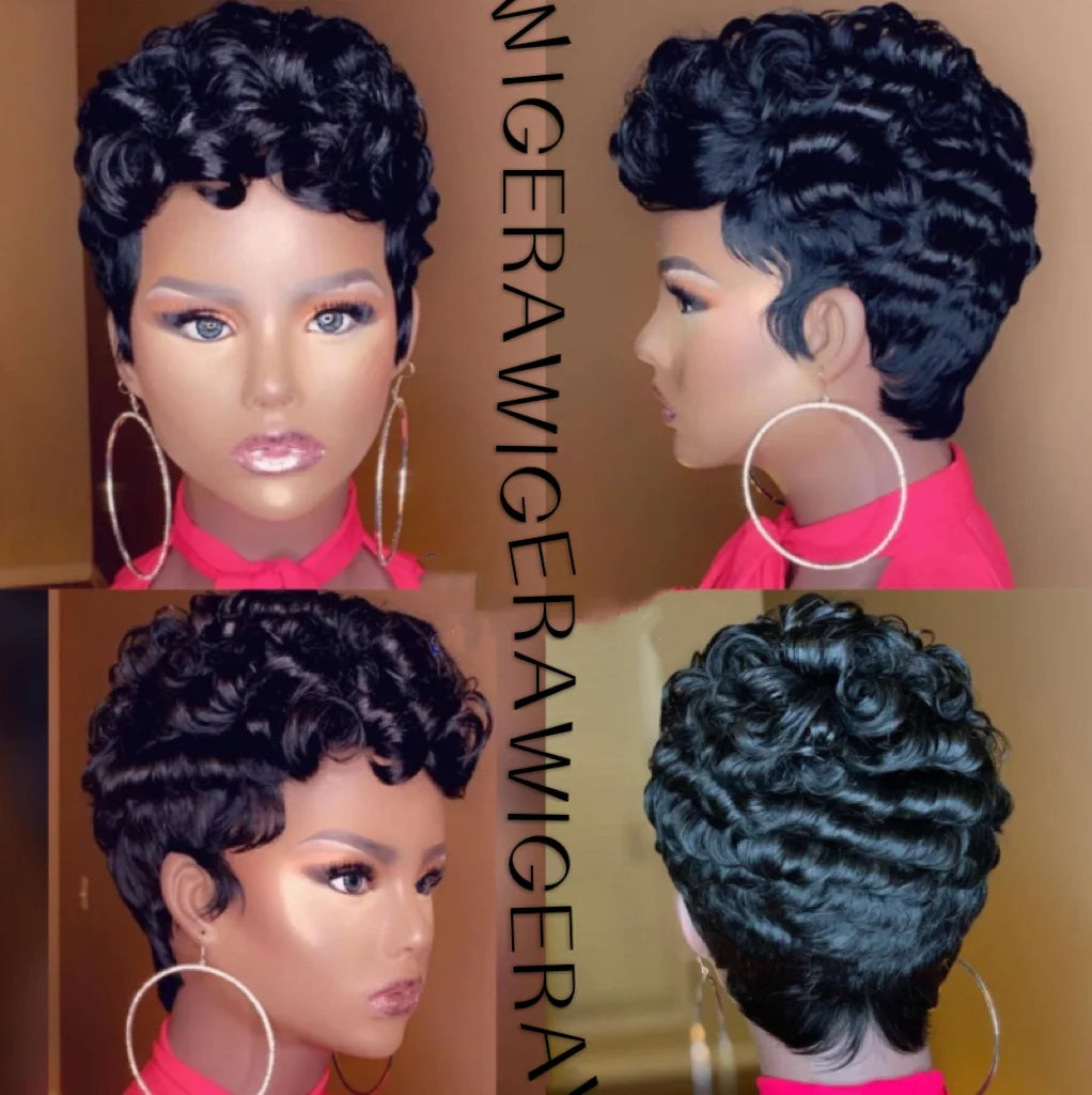 Short Curly Pixie Wig