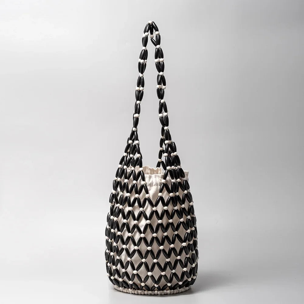 Women's Woven Bucket Shoulder Bag