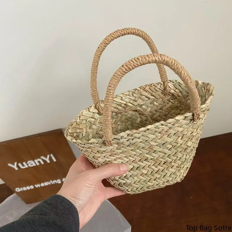Women's Woven Straw Shoulder Bag