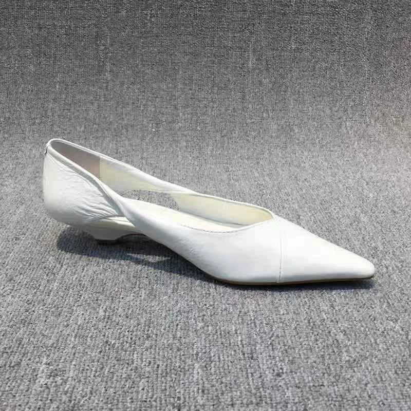 Blue Pointed Toe Low Heel Sandals