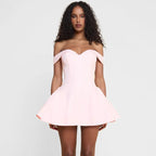 Contrast Ruffle Mini Dress