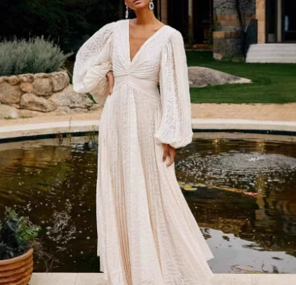 Elegant Mid-Calf A-Line Dress