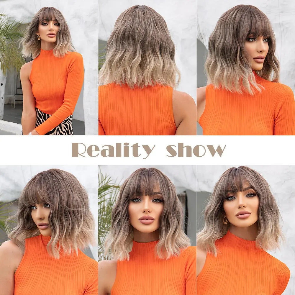 Grey Wavy Bob Wig
