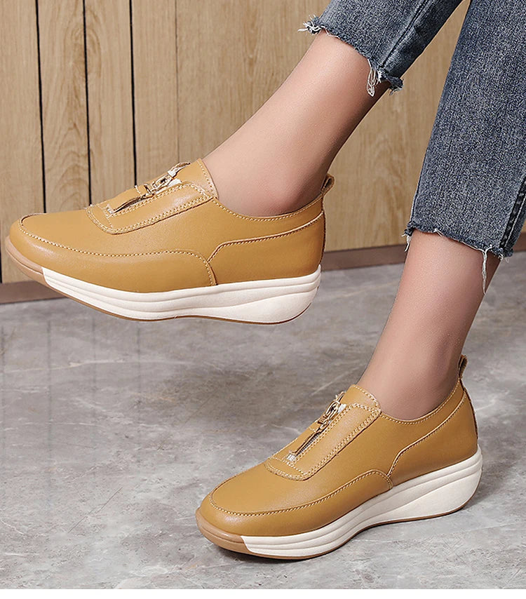 White Casual Flat Sneakers